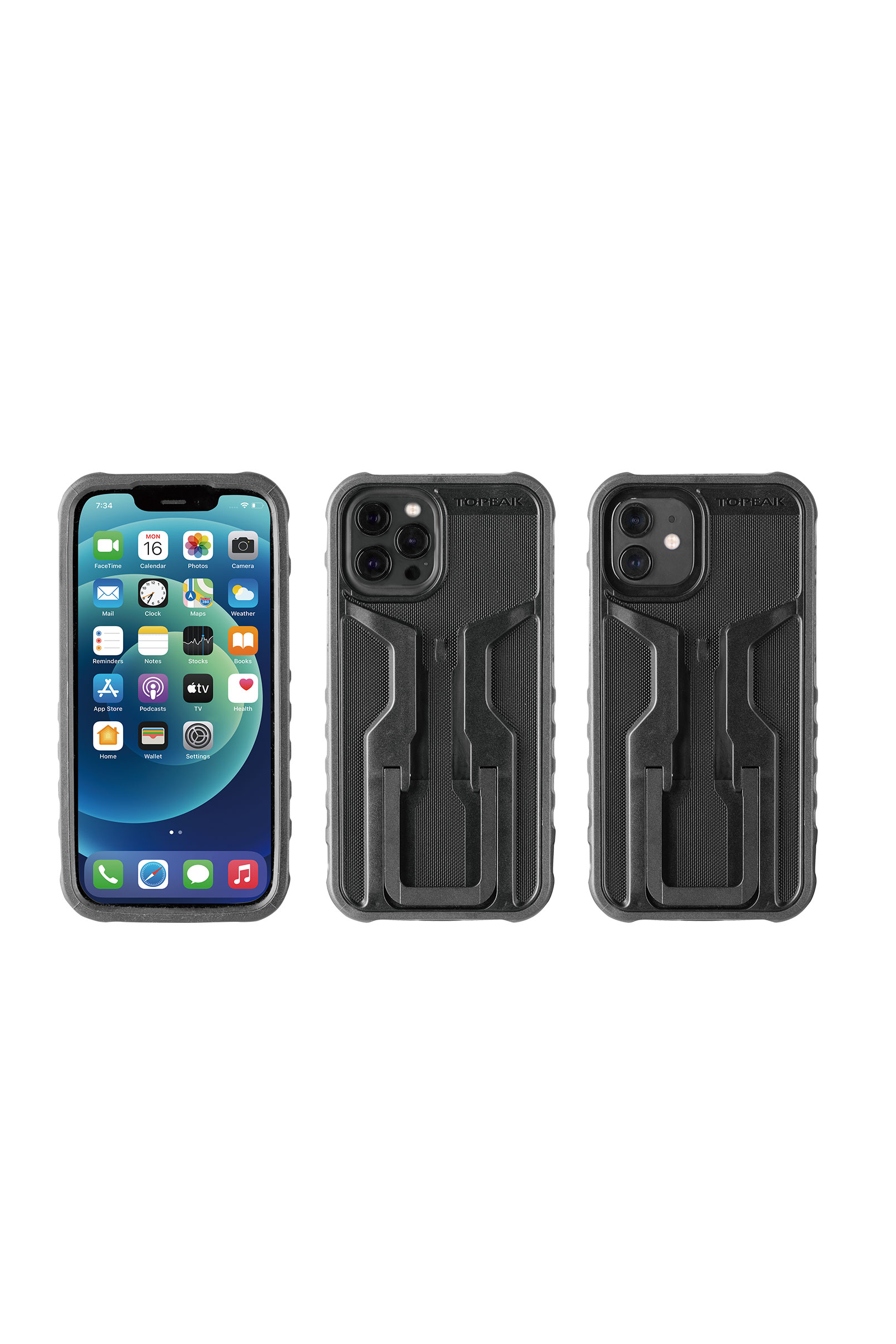 Чехол д/смартф.c крепл. TOPEAK RIDECASE W/MOUNT, WORKS WITH iPHONE 12/12  PRO, BLACK/GRAY